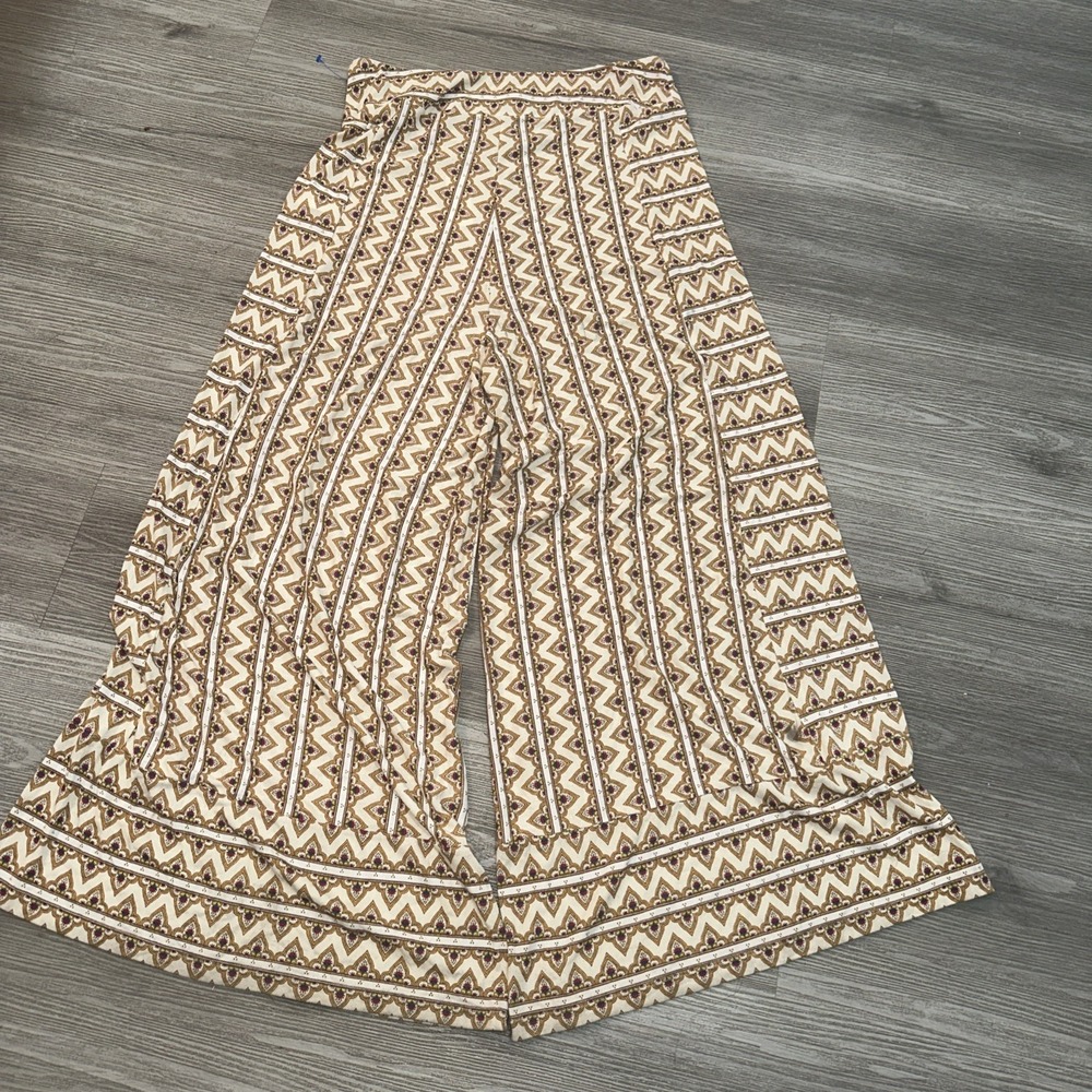 NWT Farm Rio Anthropologie Striped Wide Leg Palazzo Pants Size L High Rise - Picture 5 of 8